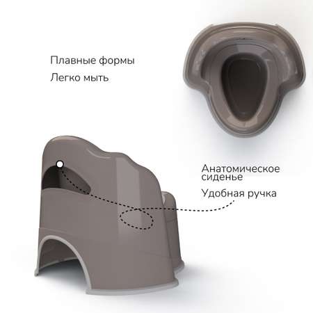 Горшок детский с крышкой Amarobaby Ergonomic серый