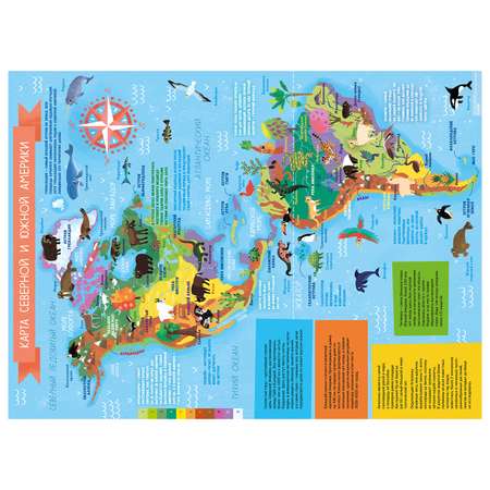 Книга Clever Удивительные энциклопедии Атлас мира Набор для кругосветки 10 гигантских плакатов Давыдова