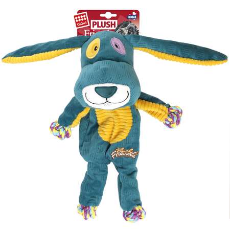 Игрушка для собак GiGwi Plush Friendz Заяц с веревкой 33см