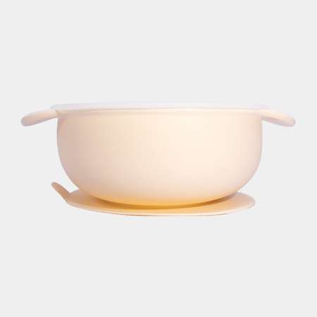 Набор детской посуды Moro Baby желтый: тарелка крышка ложка