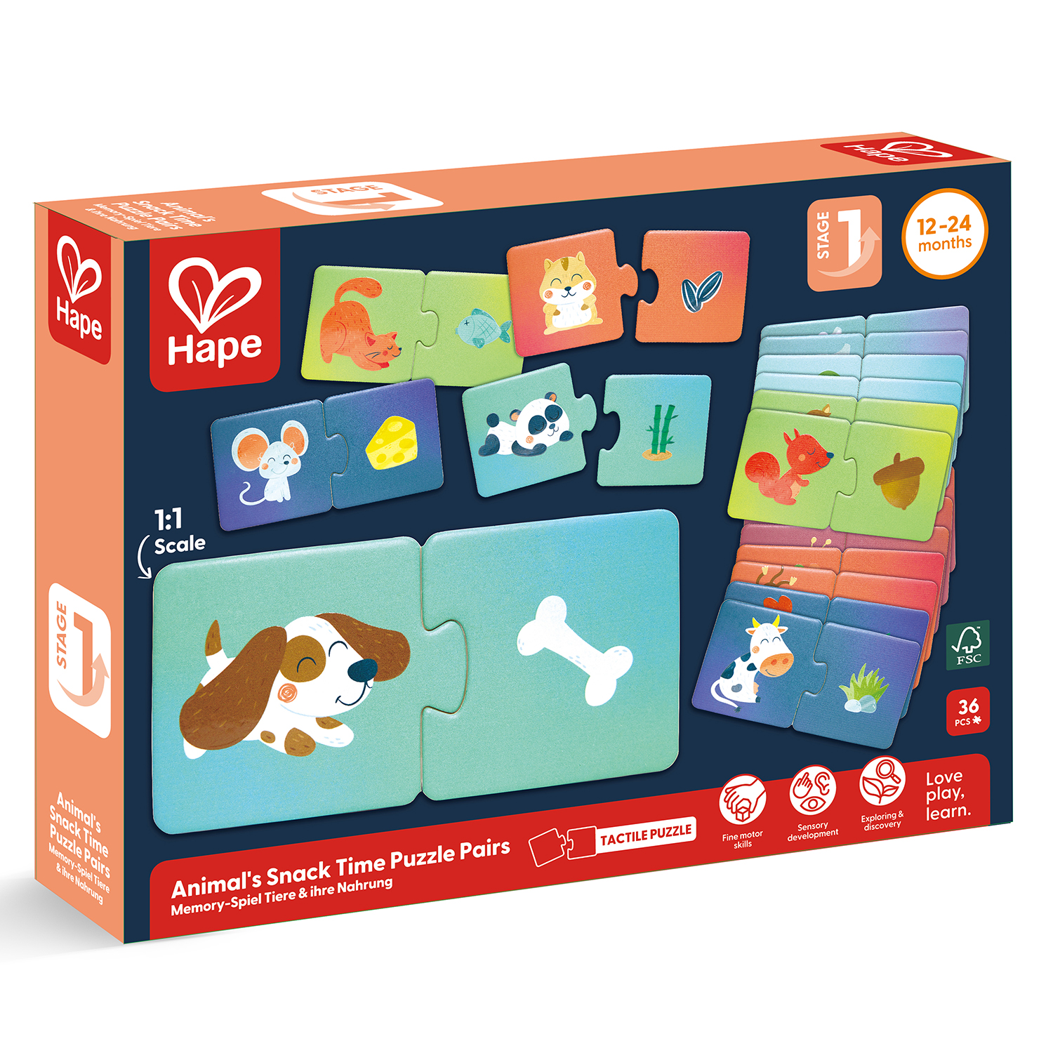 Игрушка развивающая Hape Пазл животные и их еда E1665_HP - фото 8