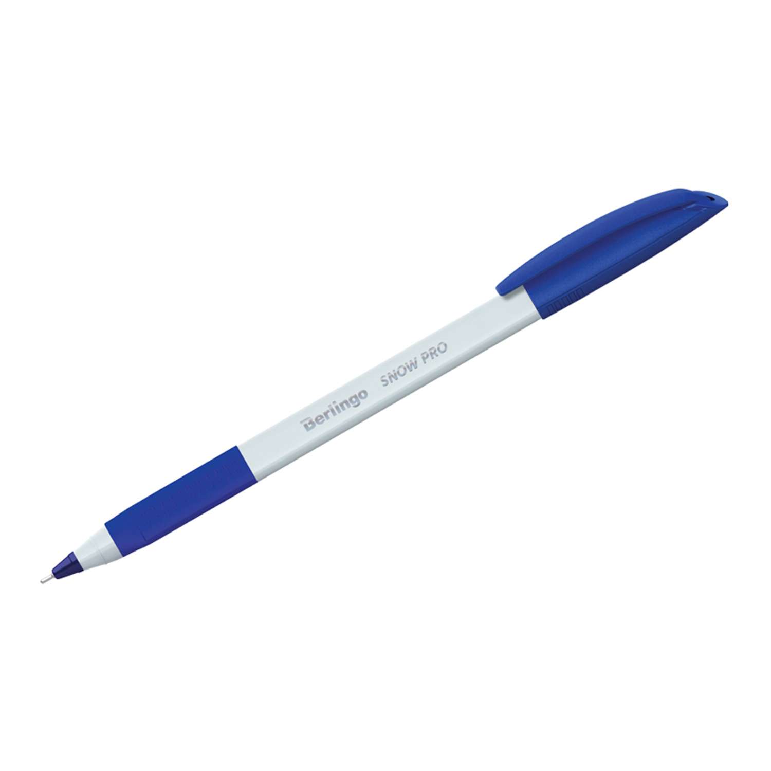 Ручка шариковая Berlingo Triangle Snow Pro синяя 07мм трехгранная грип набор 12 шт - фото 1