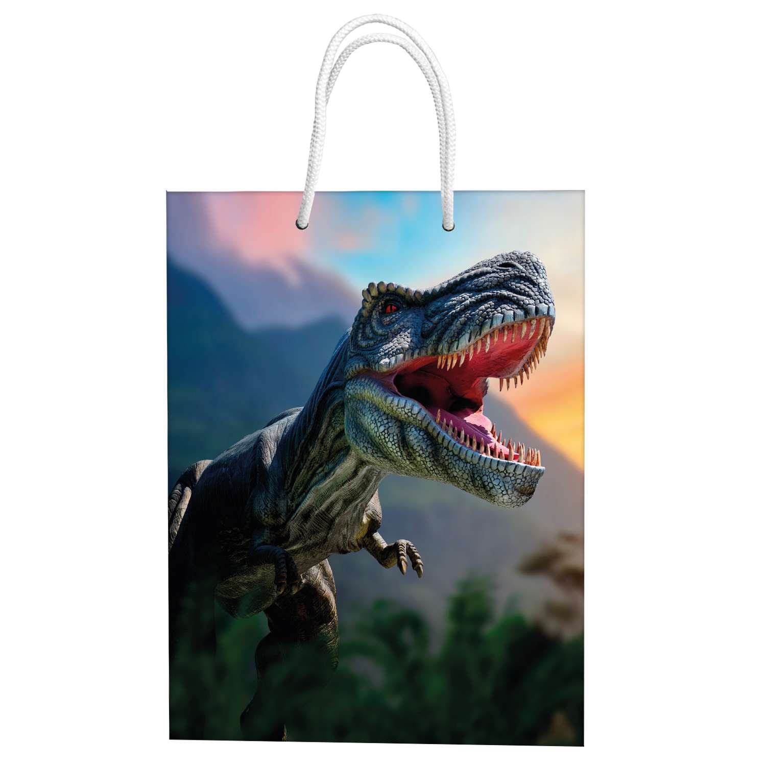 Пакет подарочный ND Play Динозавр на закате 25*35*10 см - фото 1