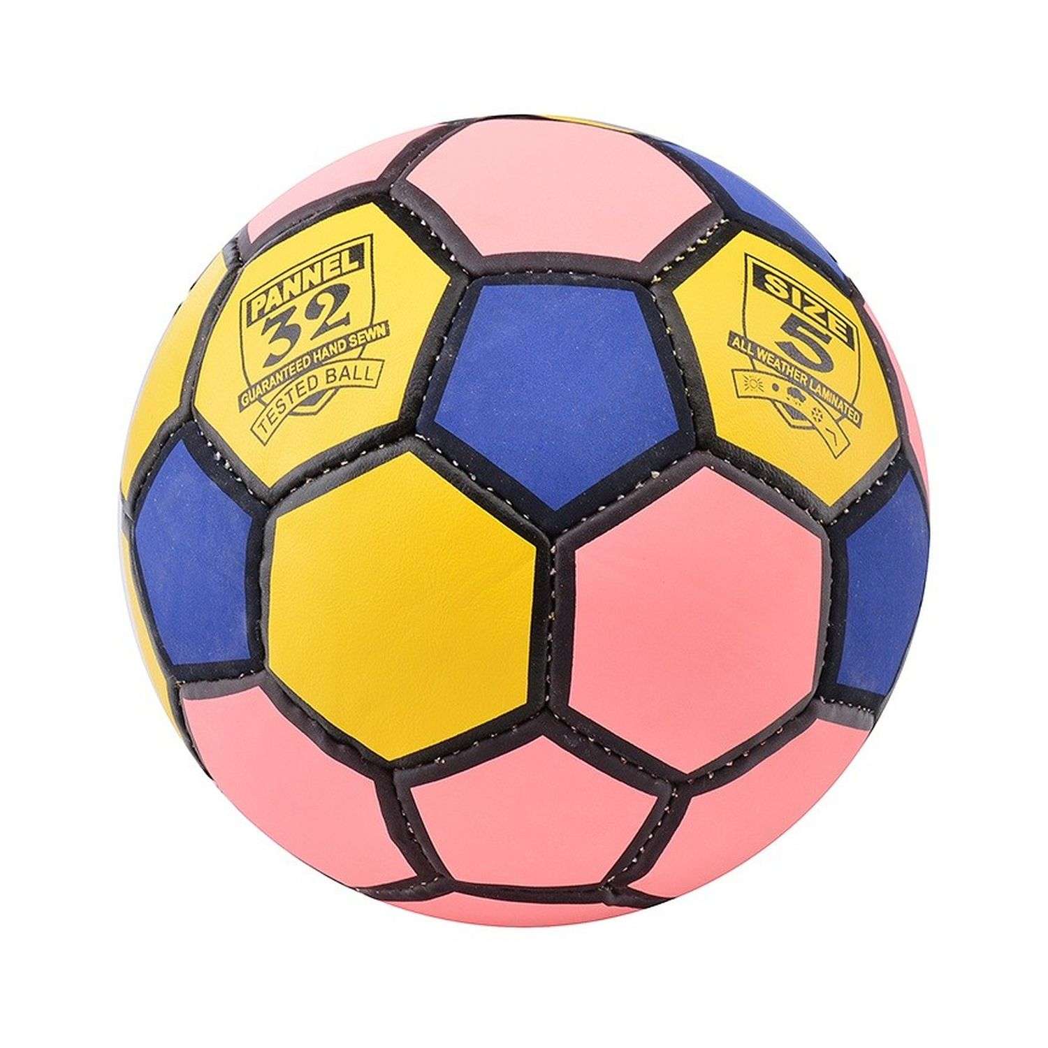 Разноцветный футбольный мяч Uniglodis 32 панели размер 5 - фото 2