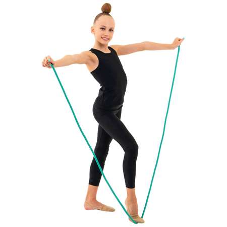 Скакалка Grace Dance гимнастическая утяжелённая. длина 2.5 м. цвет светло-зелёный