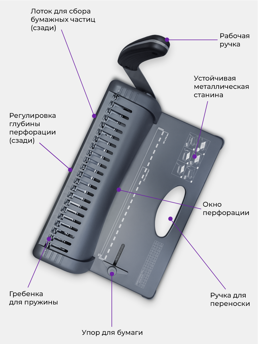 Брошюратор ГЕЛЕОС БП-12 пробивает до 12 листов - фото 3