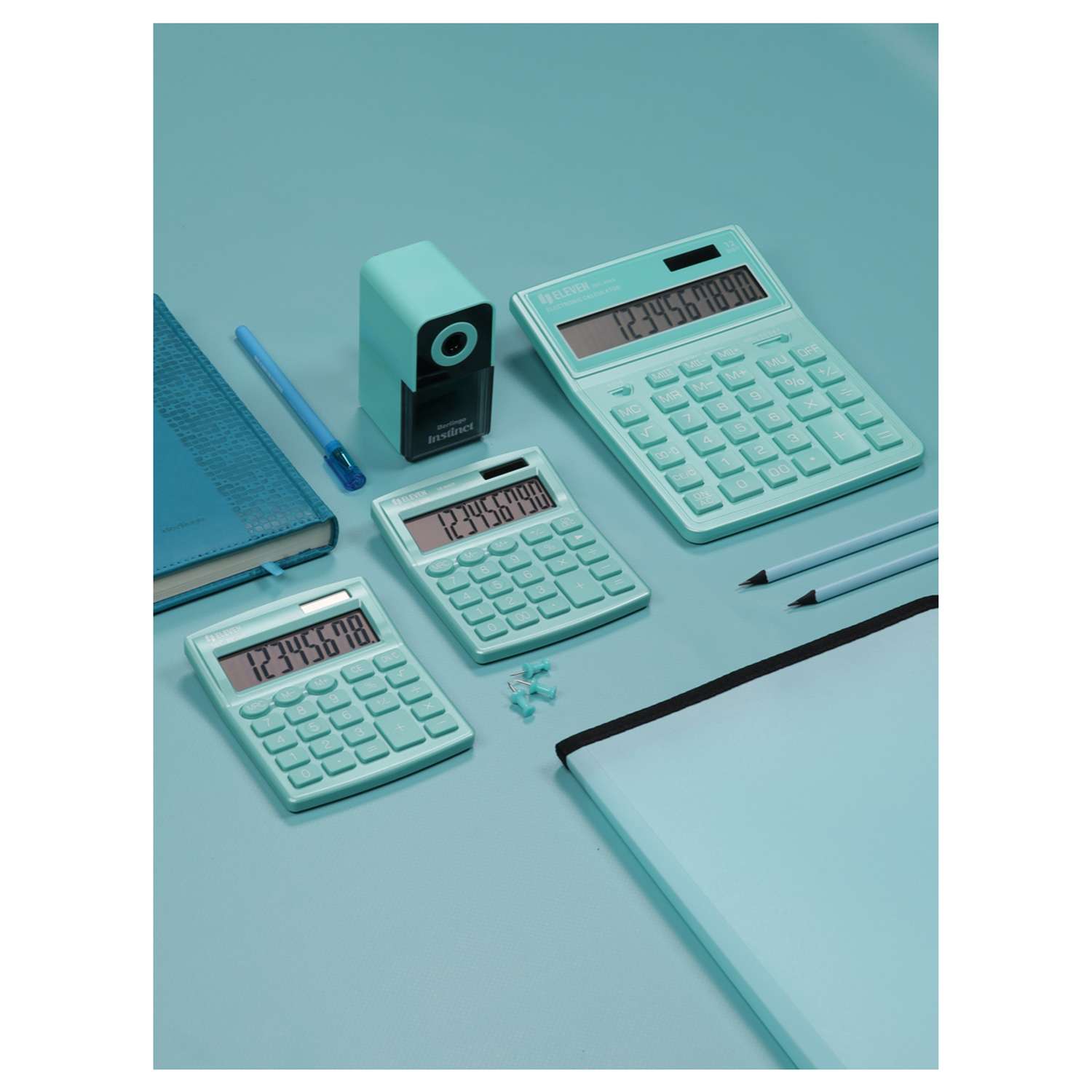 Калькулятор Eleven SDC-444X-GN 12 разрядов двойное питание 155*204*33мм бирюзовый - фото 7