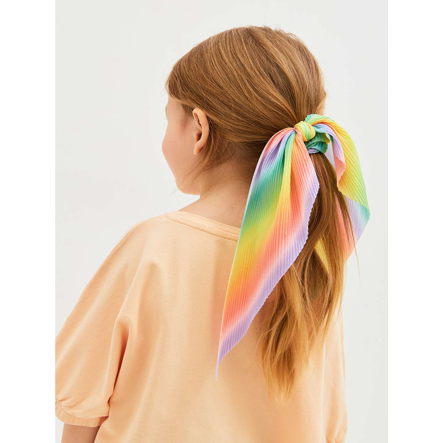 Резинка для волос ACOOLA с декоративным платком из цветного гофре мультиколор - фото 2