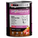 Корм консервированный ProBalance Adult Gourmet Diet для взрослых собак c телятиной и кроликом 850 г