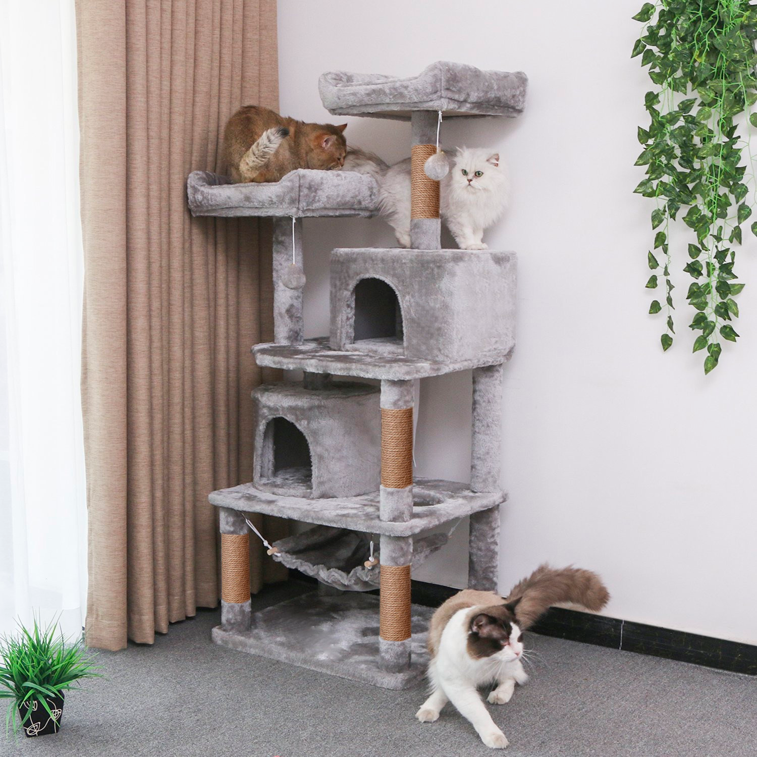 Игровой комплекс для кошек дом Pet БМФ Серый - фото 2