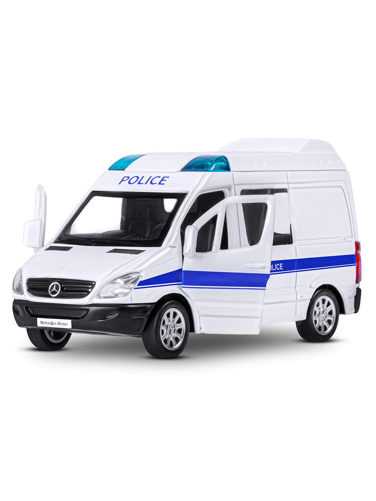 Полицейская машина АВТОпанорама Mercedes Benz Sprinter 1:53 Полиция белый JB1251634 - фото 4