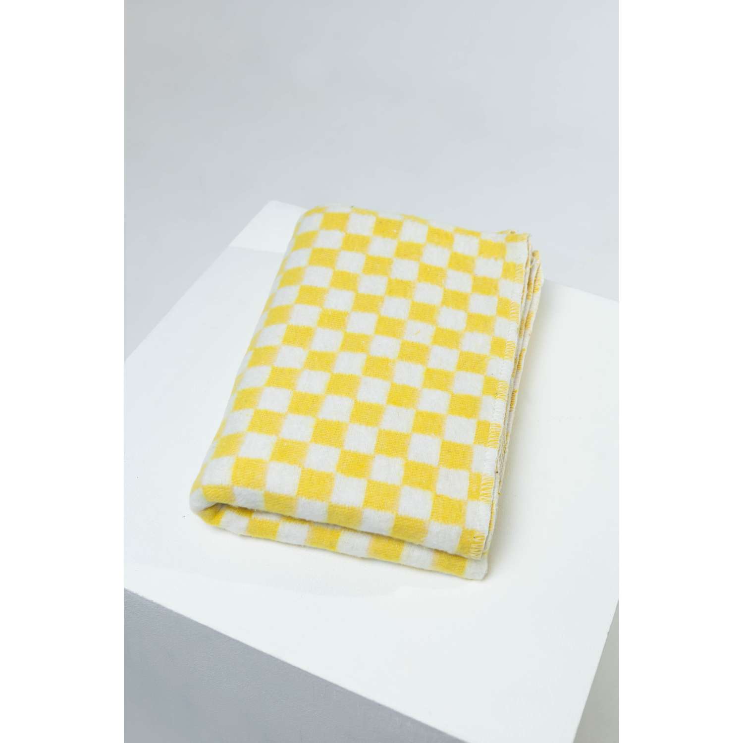 Одеяло байковое Суконная фабрика г. Шуя 140х205 рисунок клетка желтый - фото 4