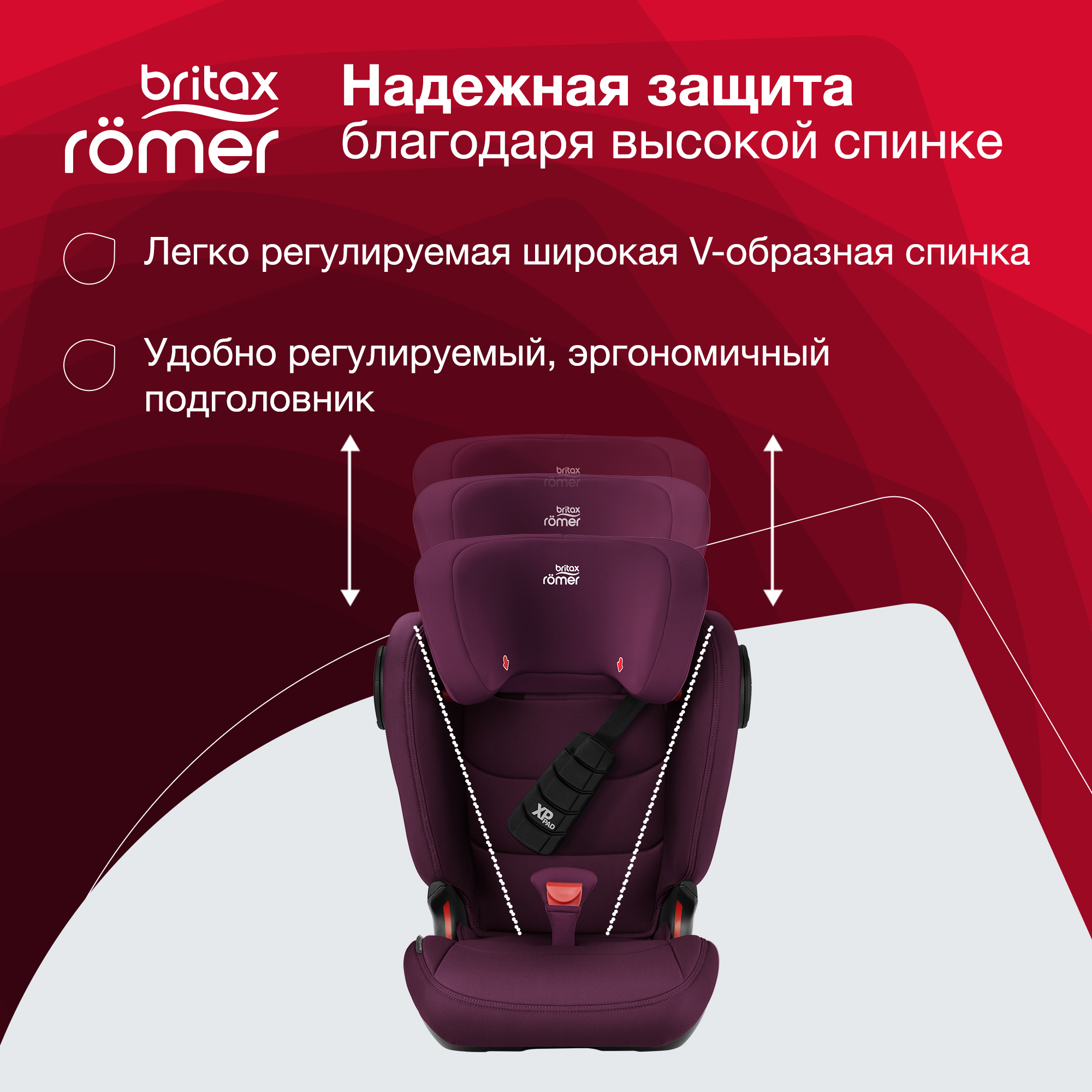 Автокресло Britax Roemer KIDFIX III S Burgundy Red Trendline - фото 7