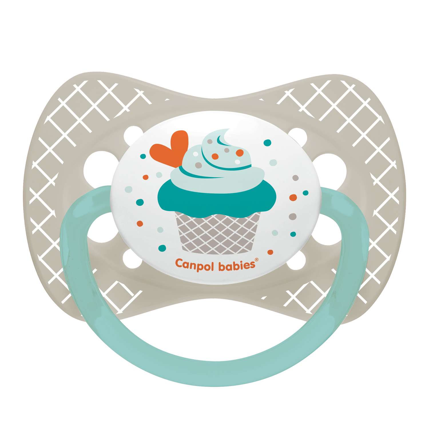 Пустышка Canpol Babies Cupcake с 6месяцев Серая - фото 1