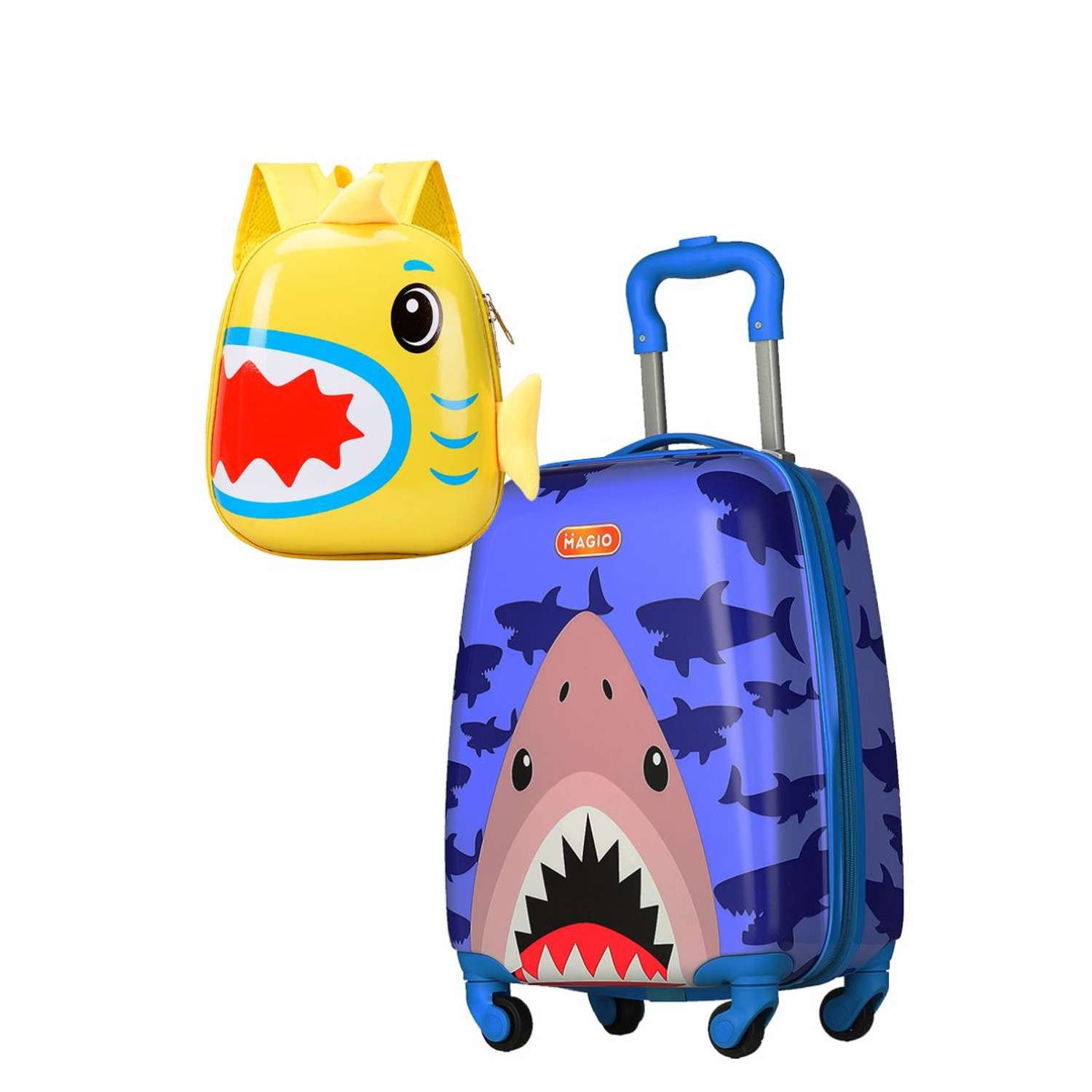 Дорожный комплект Акула LATS Чемодан ручная кладь + дошкольный рюкзак для детей - фото 1