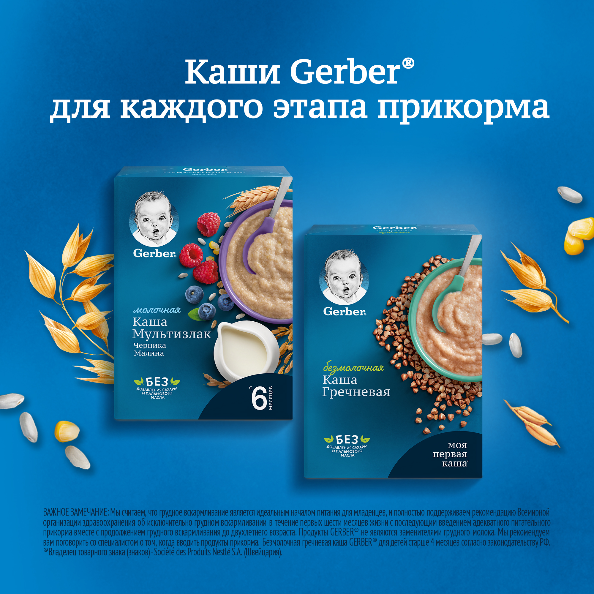 Каша молочная Gerber мультизлаковая с черникой и малиной 180г с 6месяцев - фото 7