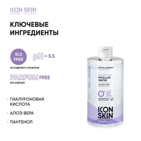 Очищающая мицеллярная вода ICON SKIN Delicate Purity