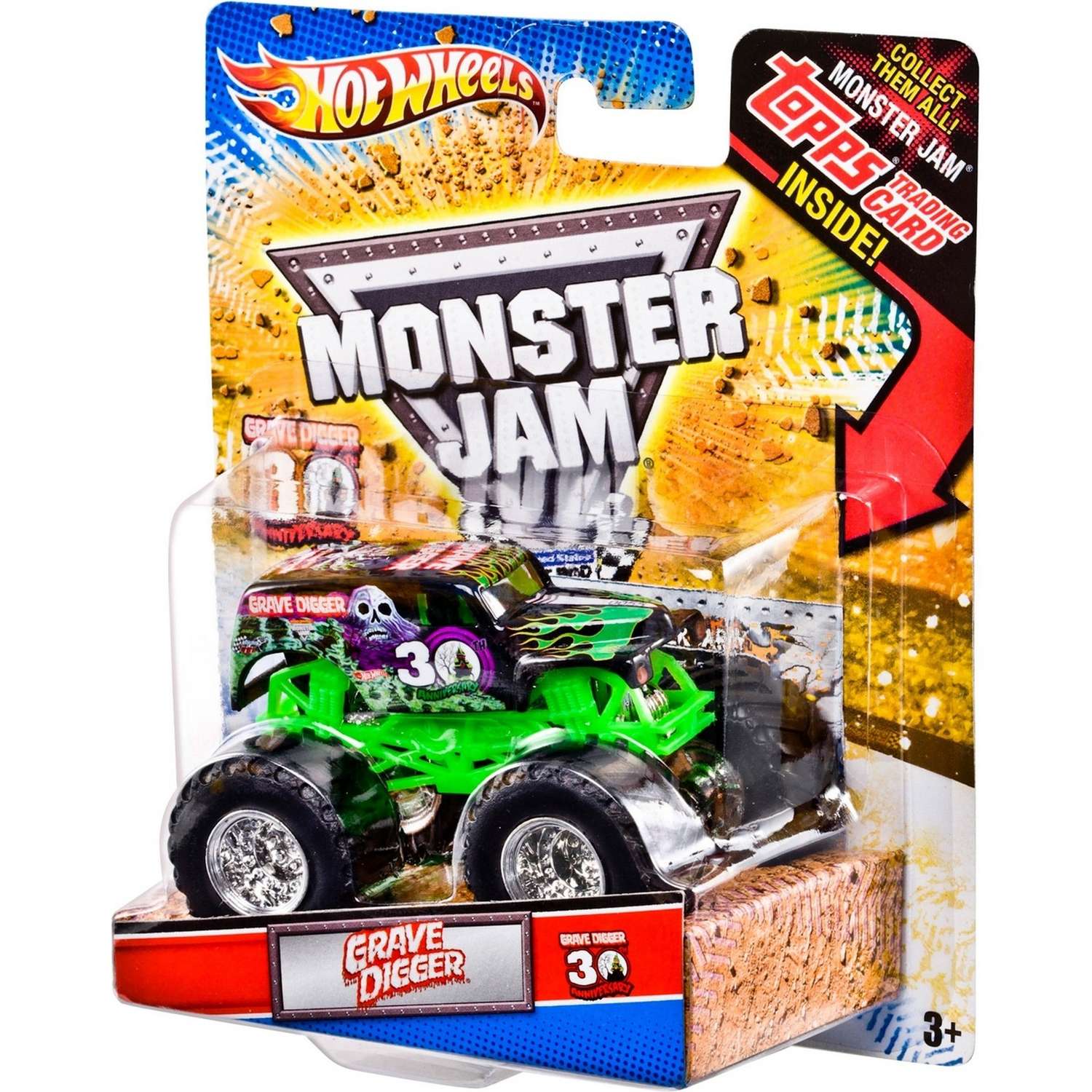 Машина Hot Wheels Monster Jam 1:64 Грейв Диггер W4171 21572 - фото 3