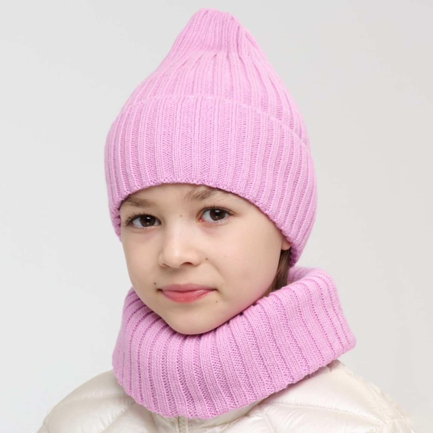 Шапка и снуд NYCkids NYC-H-35-pumpk-pink - фото 1