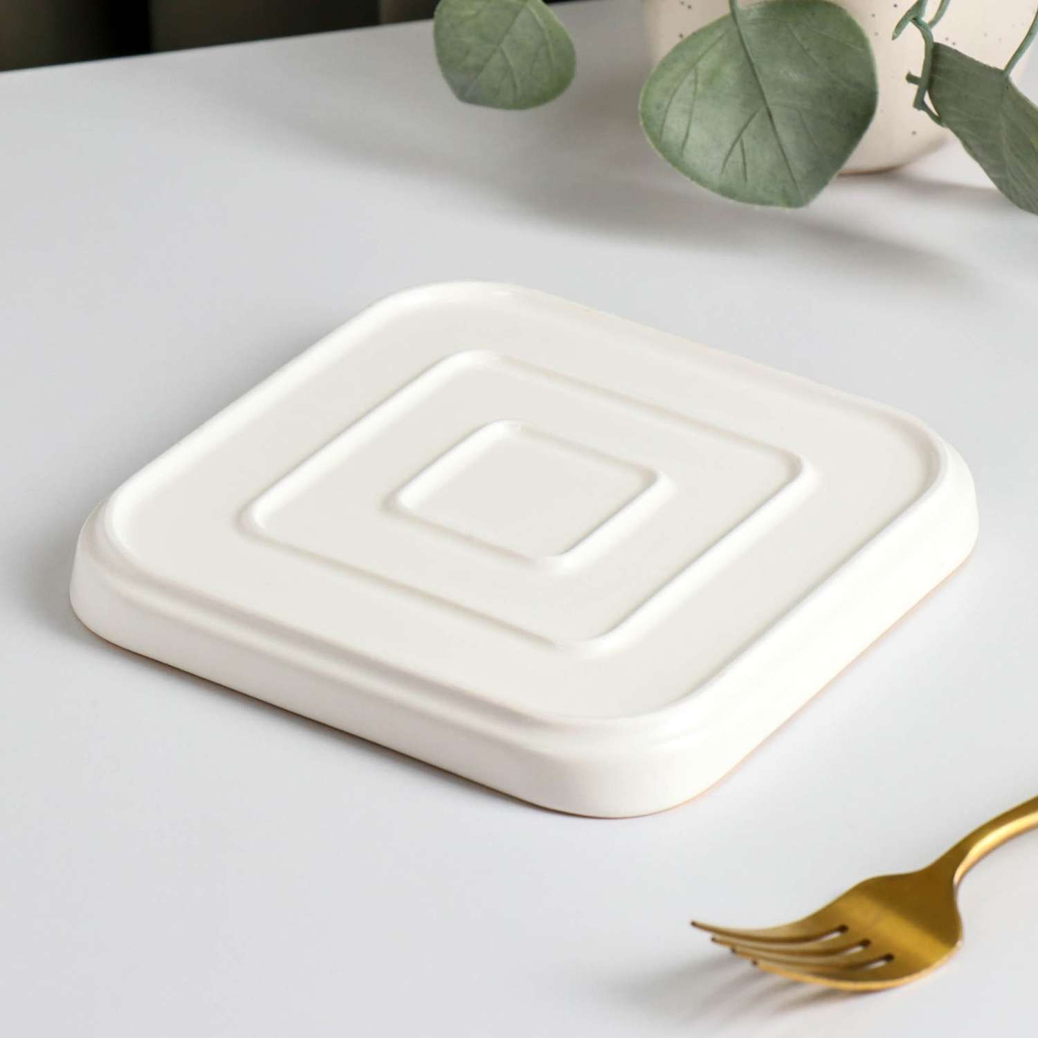 Тарелка Sima-Land керамическая для подачи Gold 15 5×15 5 см цвет белый - фото 3