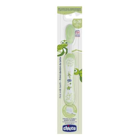 Зубная щетка Chicco с эргономичной ручкой с 6месяцев Зеленая 320617013