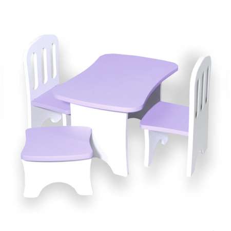 Набор деревянной мебели ViromToys для кукол фиолетовый