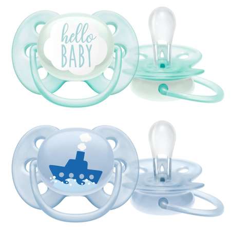 Пустышка Philips Avent ultra soft с футляром для стерилизации 2шт 0-6месяцев SCF222/01