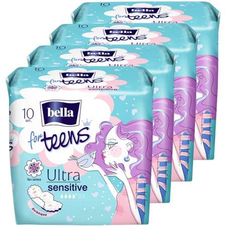 Прокладки супертонкие BELLA for teens Ultra sensitive 10 шт х 4 упаковки