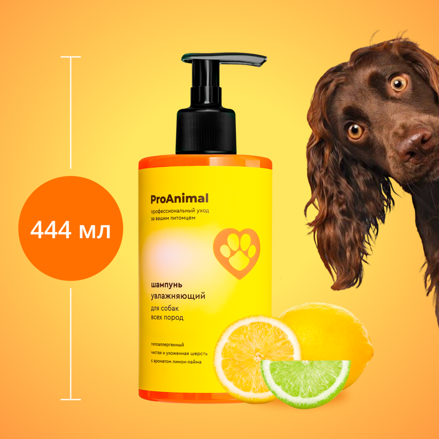 Шампунь с ароматом лимон-лайм ProAnimal универсальный домашний увлажняющий для собак - фото 2