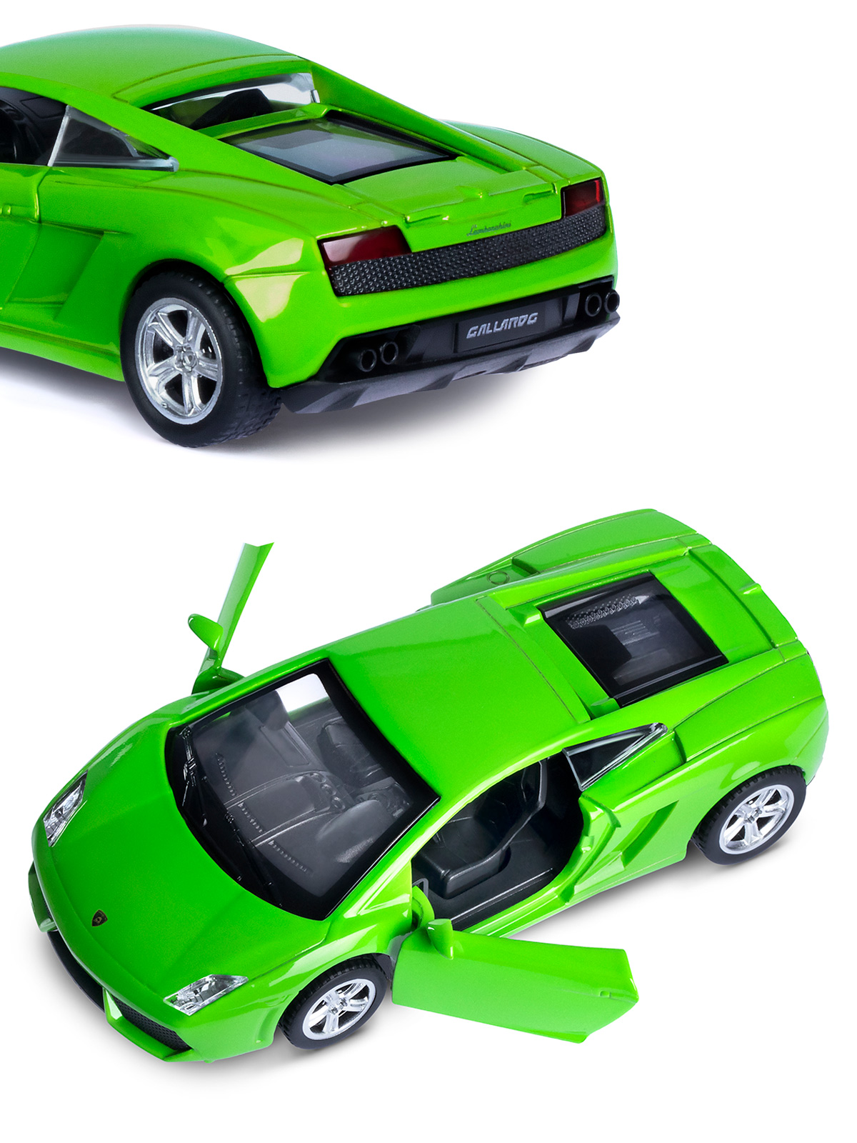 Автомобиль АВТОпанорама Lamborghini 1:43 инерционный зеленый JB1200136 - фото 8