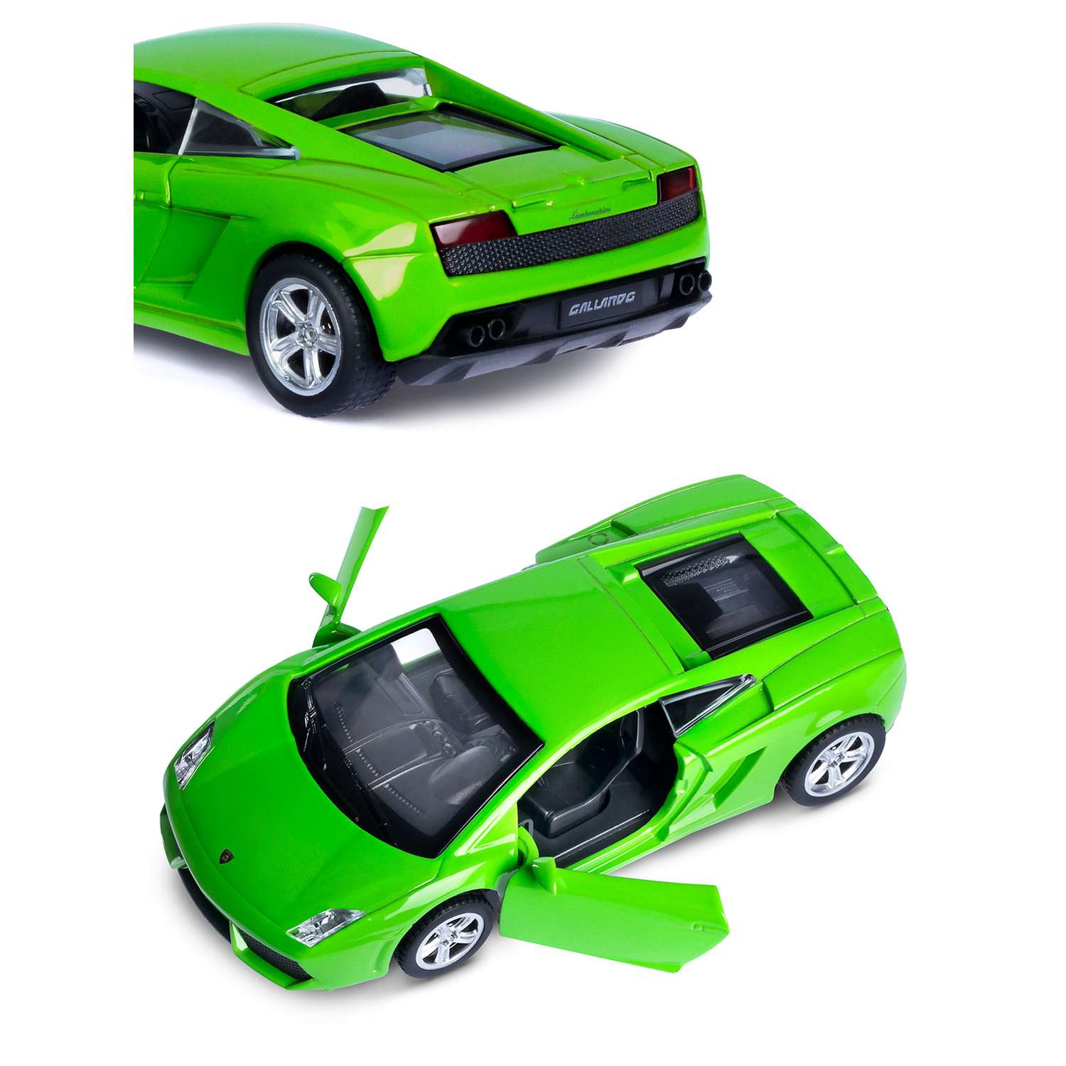 Машинка металлическая АВТОпанорама игрушка детская Lamborghini Gallardo LP560-4 1:43 зеленый JB1200136 - фото 8