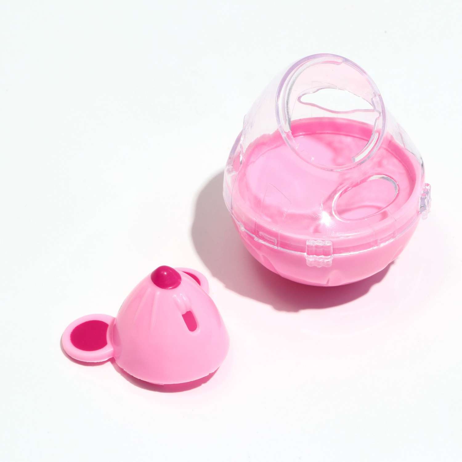 Игрушка-неваляшка Пижон Мышка с отсеком лакомства до 1 см 4.7х6.5 см розовая - фото 5