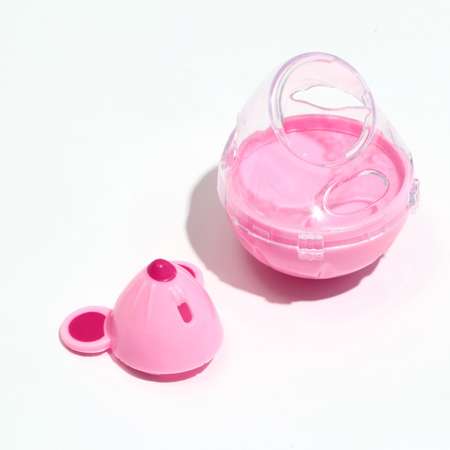Игрушка-неваляшка Пижон Мышка с отсеком лакомства до 1 см 4.7х6.5 см розовая
