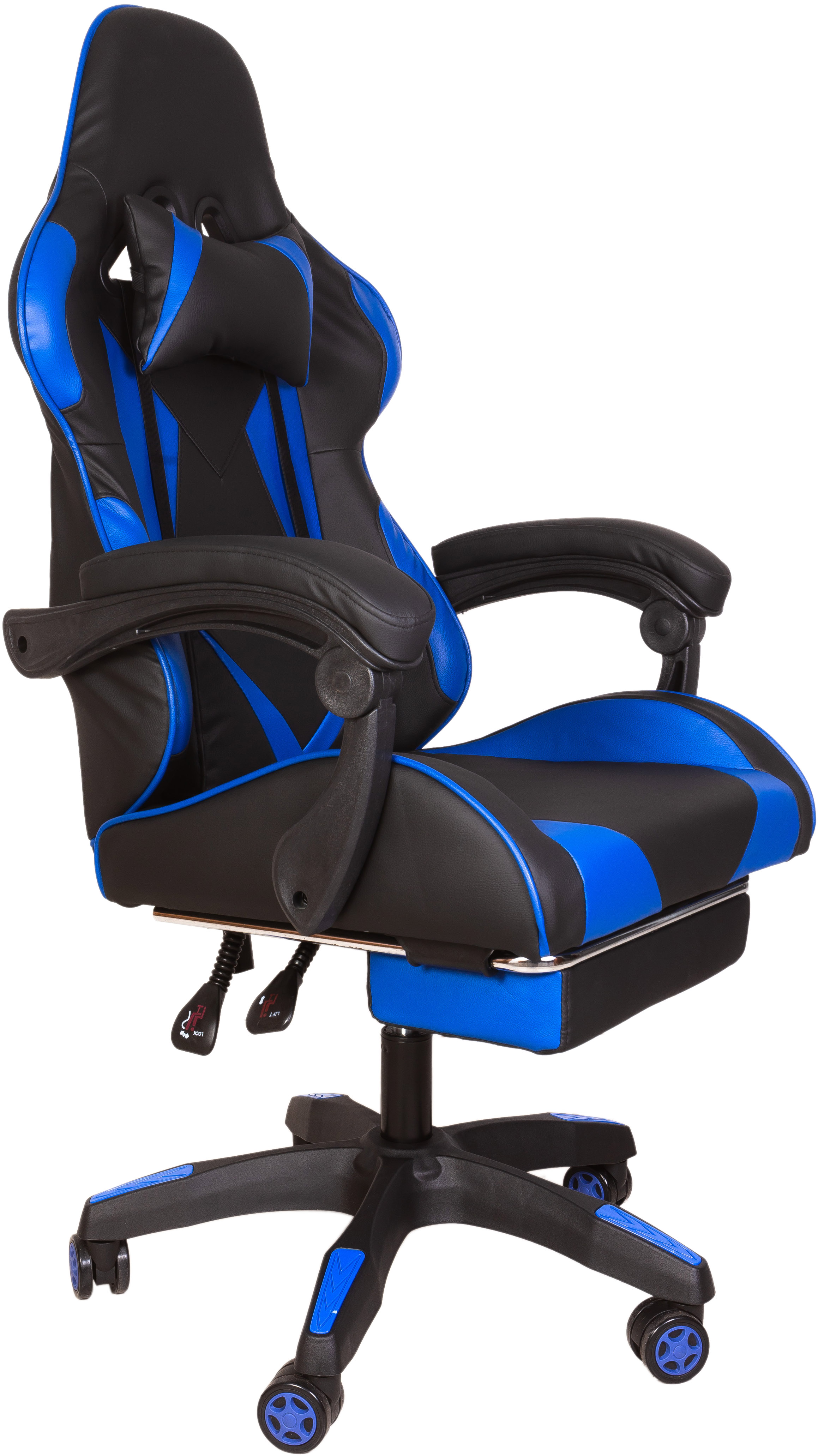 Компьютерное кресло GRAMBER чёрно-синий экокожа - фото 2