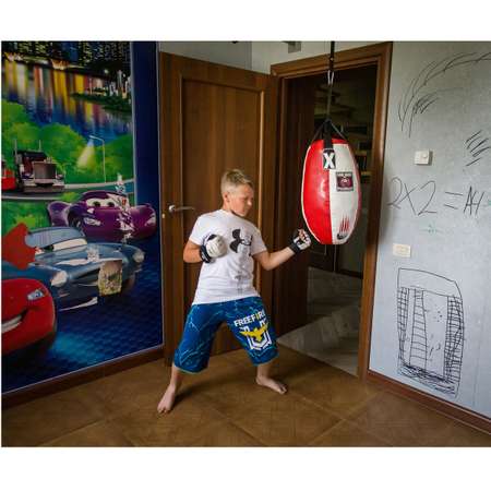 Мешок боксерский Харламов-Спорт Капля-Росомаха вес 15 кг красно-белый