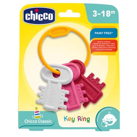 Игрушка CHICCO Погремушка Ключи на кольце розовые
