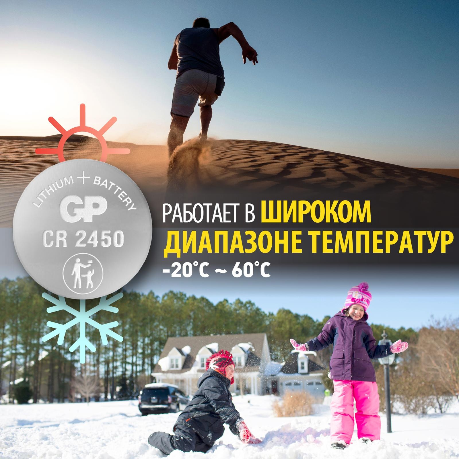 Набор литиевых батареек GP CR2450 5 штук в упаковке - фото 6