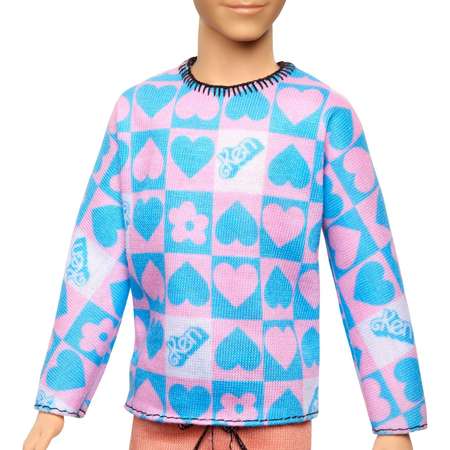 Кукла Barbie Fashionista Ken голубой и розовый свитер HRH24