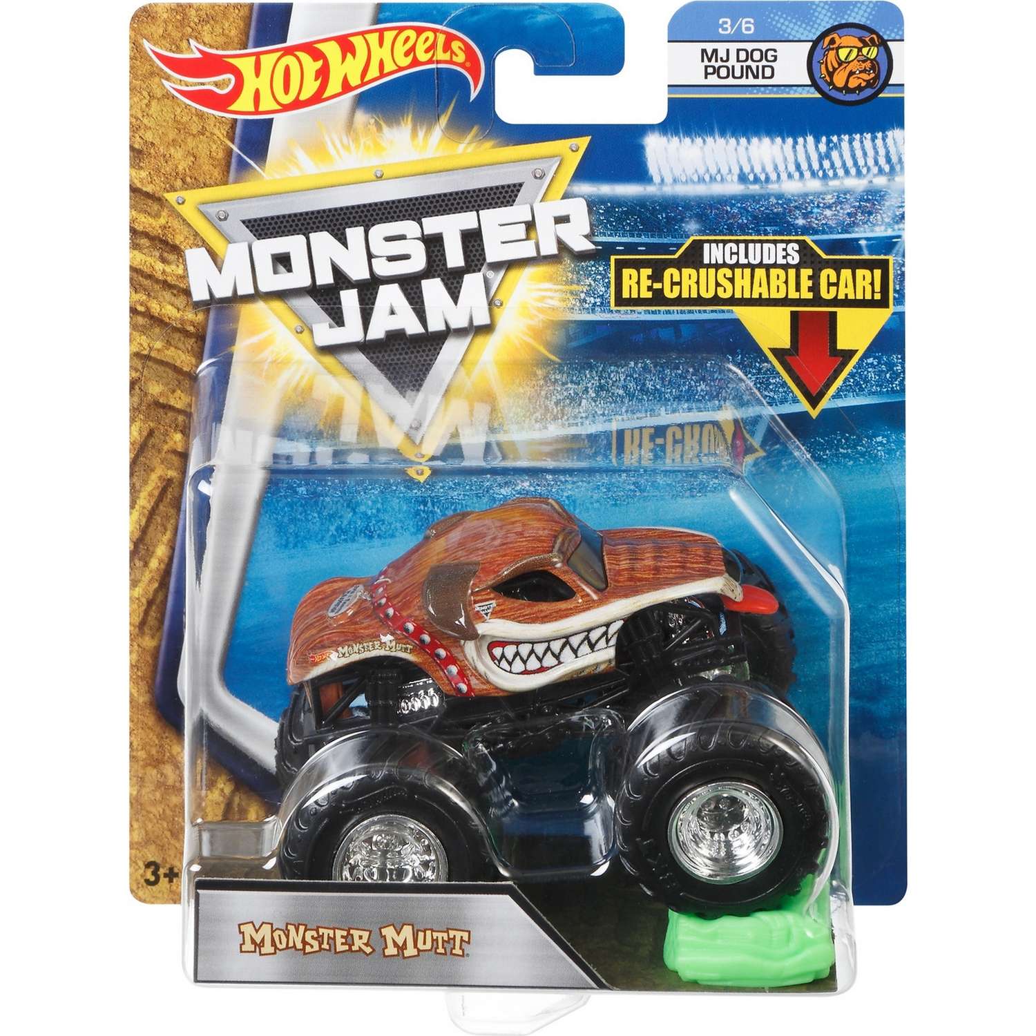 Машина Hot Wheels Monster Jam 1:64 Dog Pound Монстр-пес Коричневый FLX33 21572 - фото 2