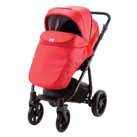 Коляска 3в1 BeBe-mobile Gusto Deluxe GU116 Красная кожа-Красная перфорированная кожа