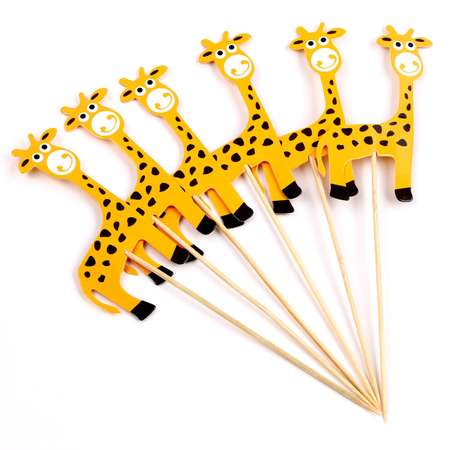 Шпажки Страна карнавалия «Жираф» в наборе 6 штук