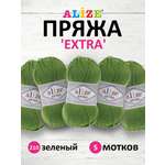 Пряжа Alize универсальная для вязания кардиганов игрушек Extra акрил 100 гр 220 м 5 мотков 210 зеленый