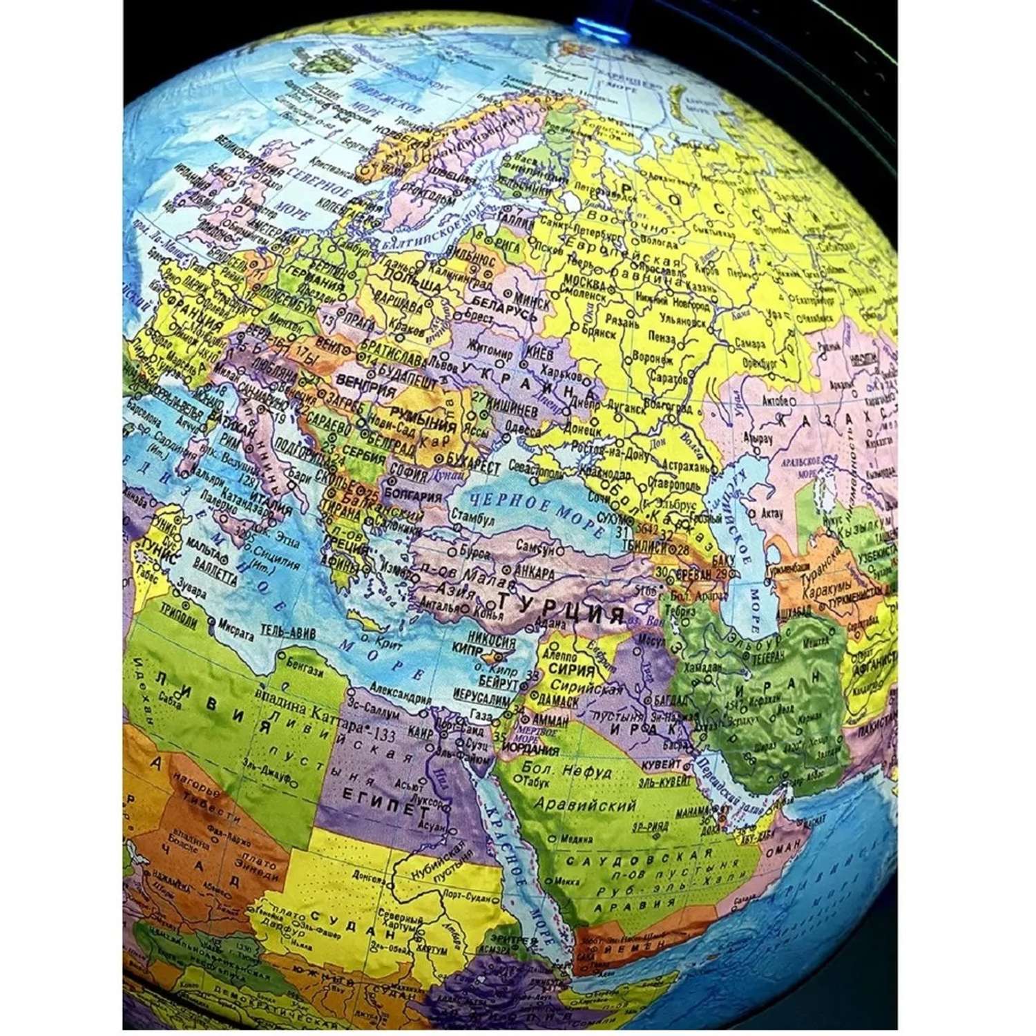 Глобус Globen Земли политический с подсветкой диаметр 32см - фото 4