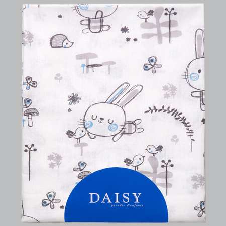 Простыня на резинке Daisy 60х120 см поплин Зайчик с щечками гол.