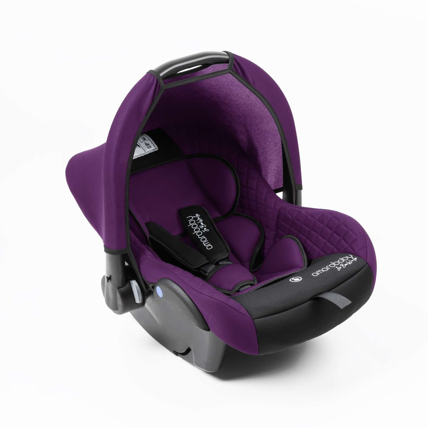 Автокресло детское Amarobaby Baby comfort группа 0+ Фиолетовый-Чёрный - фото 1