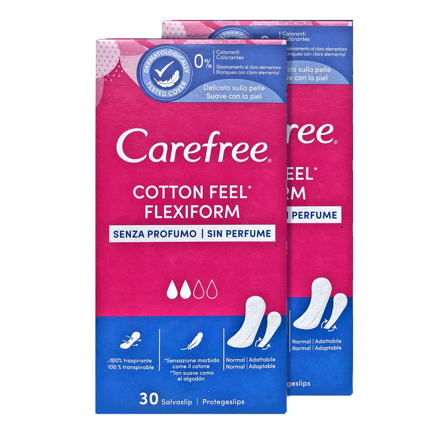 Прокладки гигиенические Carefree ежедневные 30 шт х 2 упаковки Feel Flexiform танга - фото 1