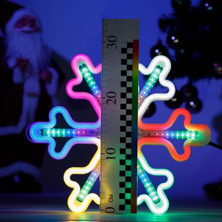 Фигура BABY STYLE Снежинка мультиколор с эффектом пульсирования LED гибкий неон улица 30 см