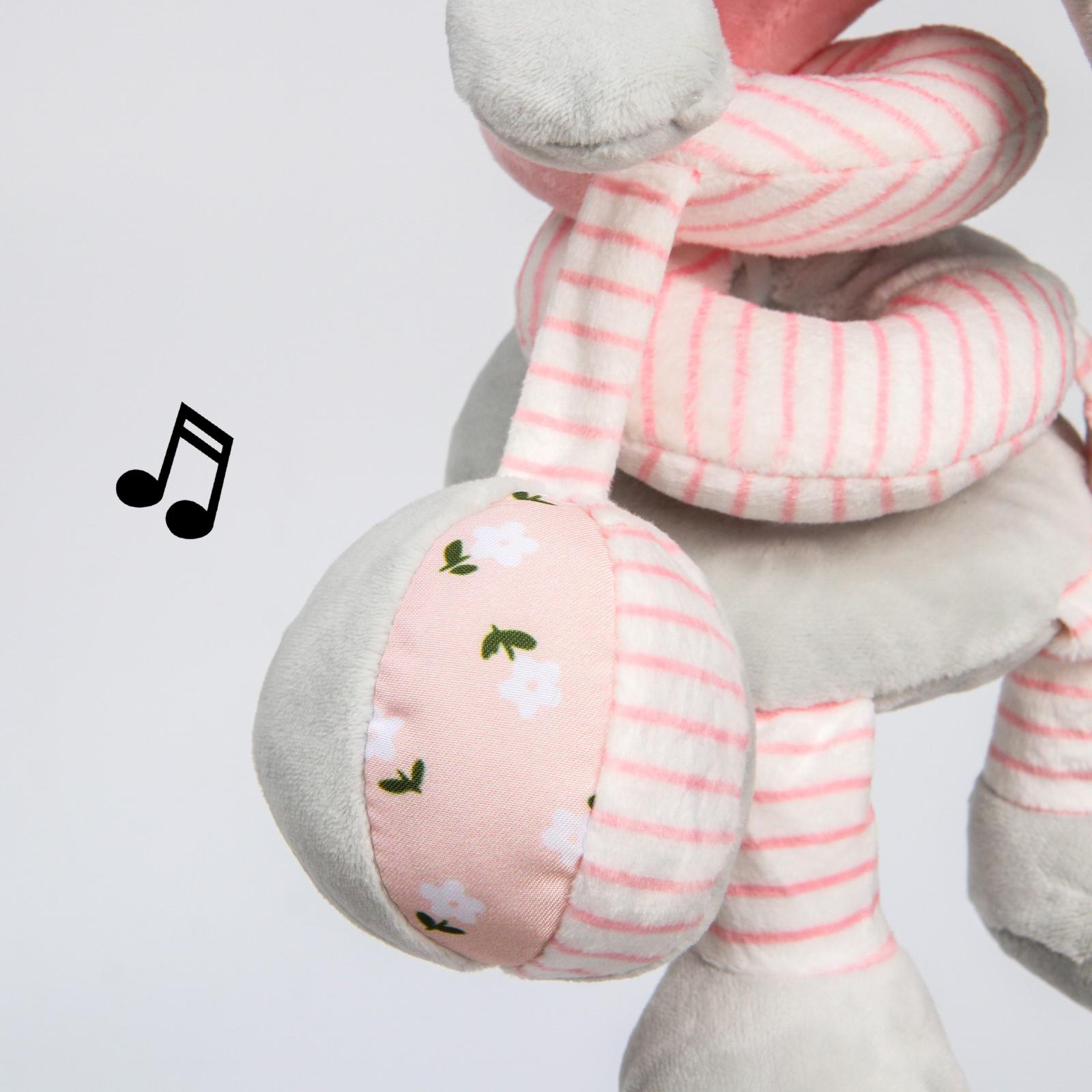Игрушка-подвеска Крошка Я с погремушкой Слоник розовый - фото 4
