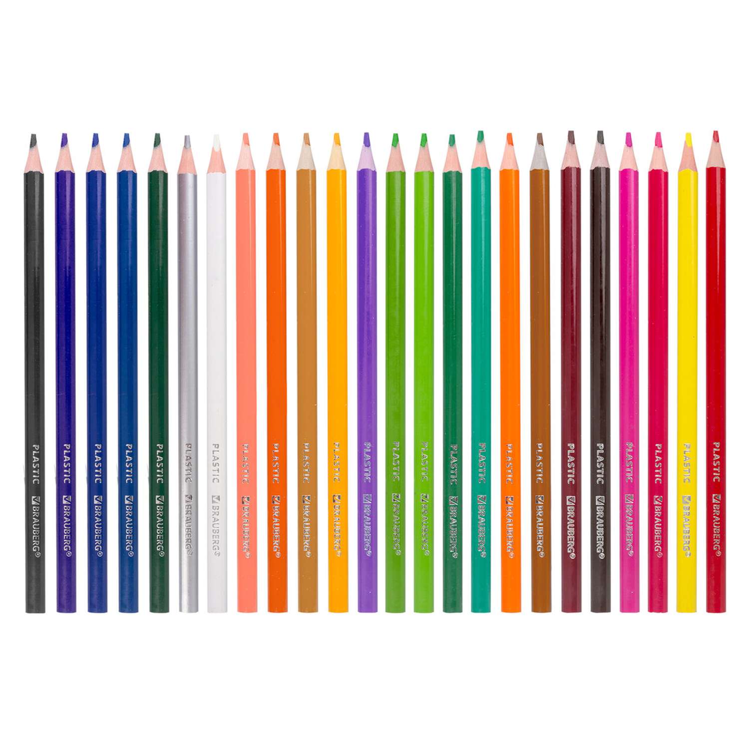 Карандаши цветные Brauberg пластиковые Premium 24 цвета трехгранные грифель мягкий - фото 7
