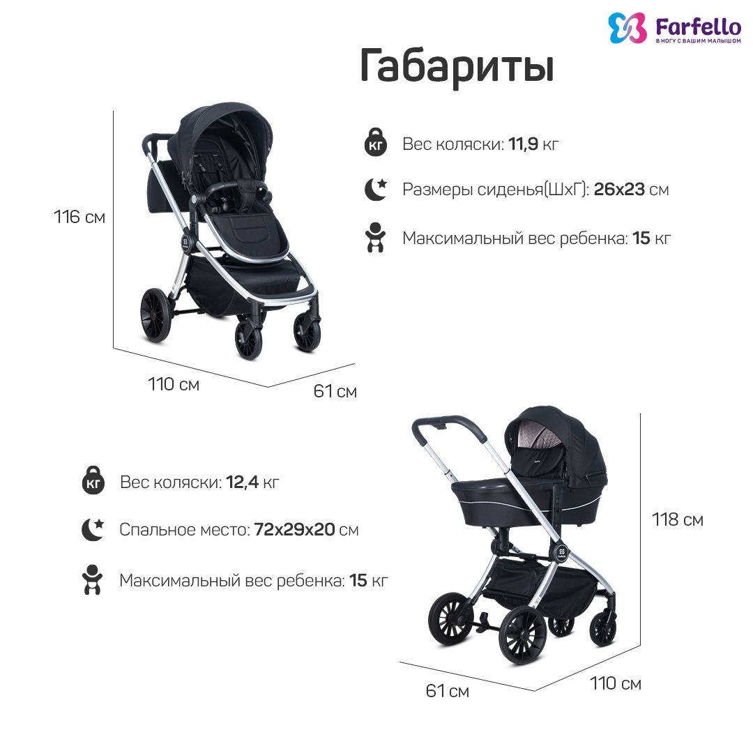 Модульная коляска 3 в 1 Farfello Baby shell - фото 12